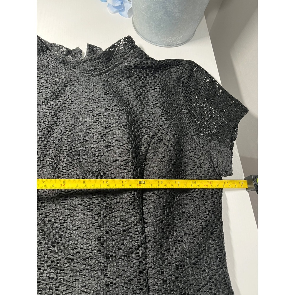 Zara Basic Collection Black Lace Mock Neck A-Line Dress Size M - Picture 5 of 5